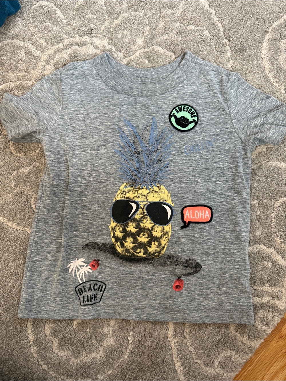 OshKosh B'gosh Grey Pineapple Graphic Tee with Sunglasses
